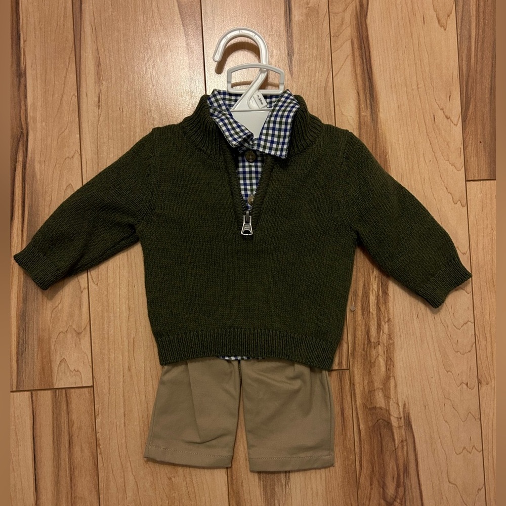 NWOT Starting Out Baby Boys 3 Pc. Shirt, Pants & Sweater Outfit (Size: 3 Months)